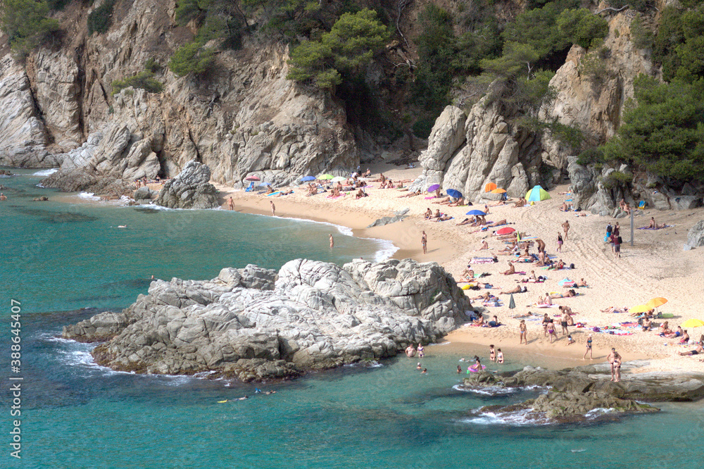 overlooking the beach at Playa Cala Sa Boadella