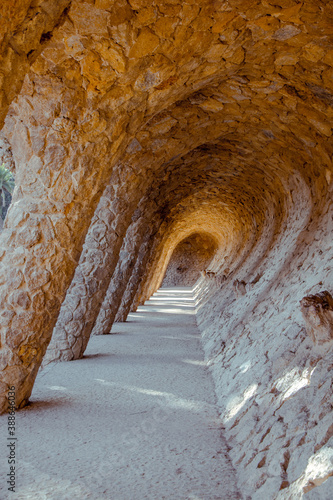 The old architecture of parc guell 