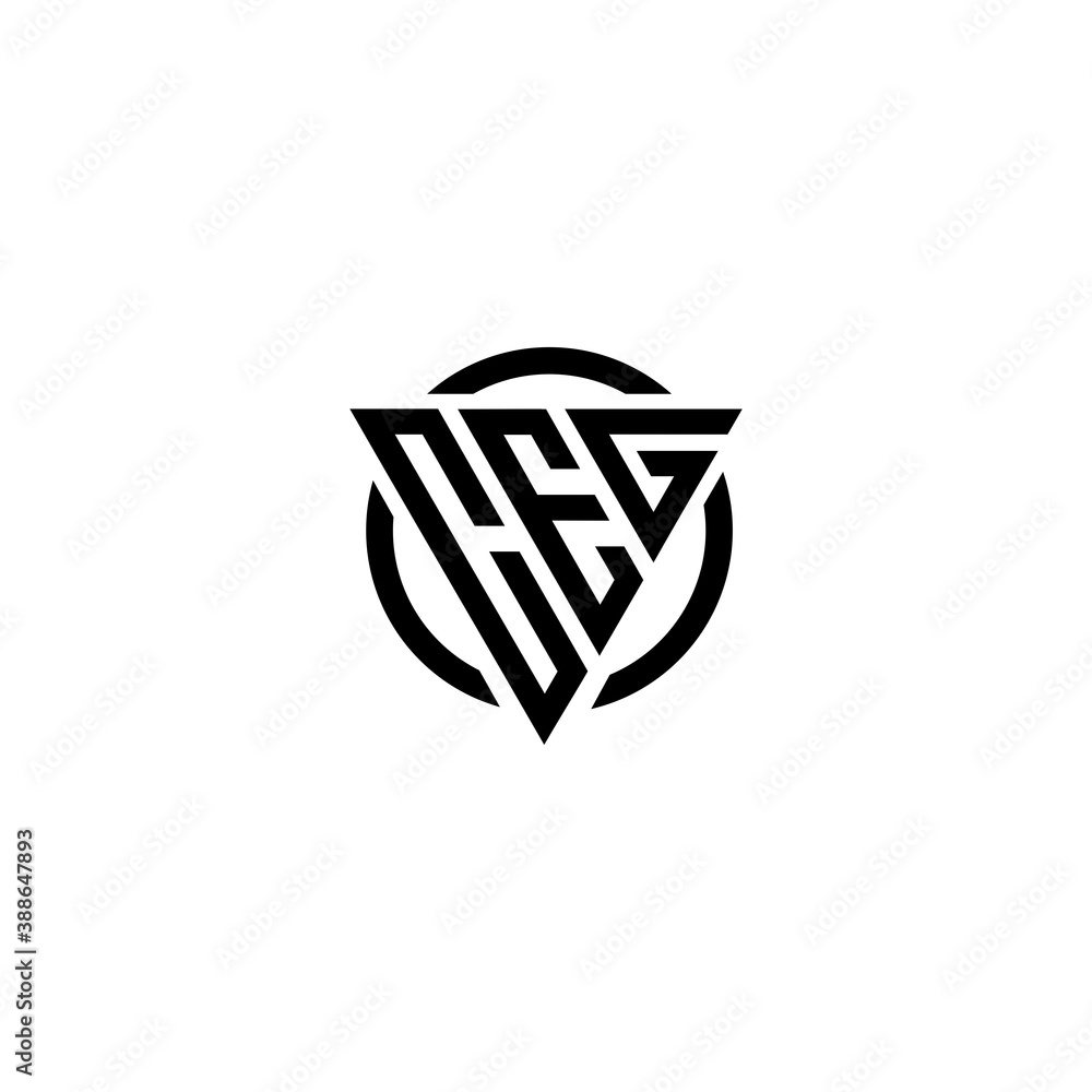 Initial letter CEG triangle monogram clean modern simple vector logo - obrazy, fototapety, plakaty 