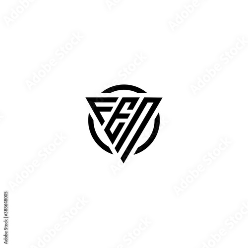 Initial letter FEN triangle monogram clean modern simple logo