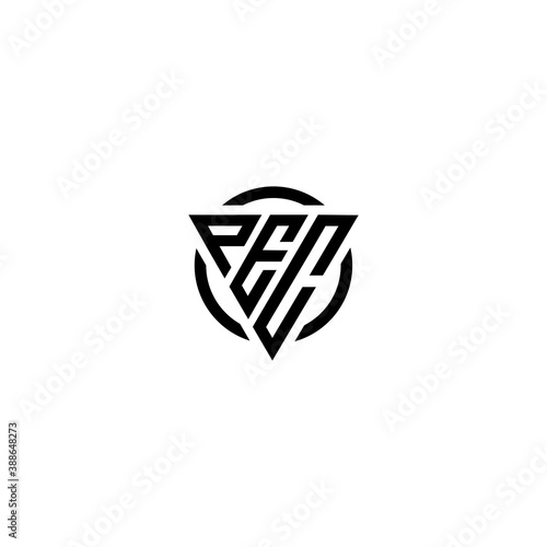 Initial letter PEC triangle monogram clean modern simple logo