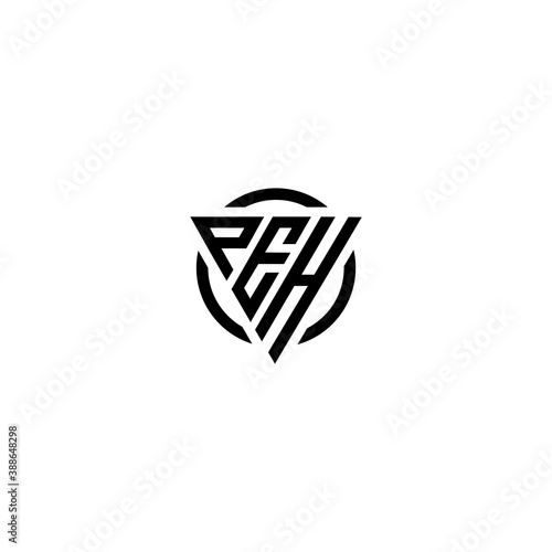 Initial letter PEH triangle monogram clean modern simple logo