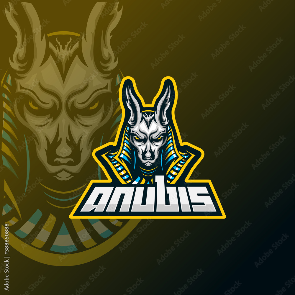 Anubis esport mascot logo design