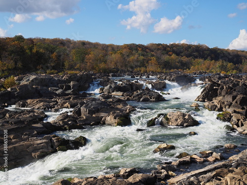 Potomac River falls in autumn season