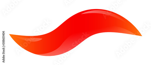 Smeared ketchup sauce strip isolated on white background