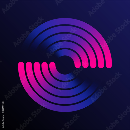 Circular spiral sound wave equalizer background