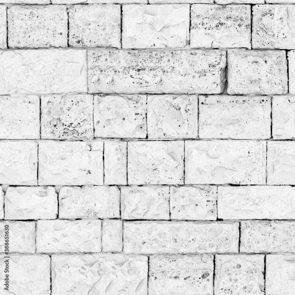 Fototapeta premium 8K sandstone blocks roughness texture, height map or specular for Imperfection map for 3d materials, Black and white texture