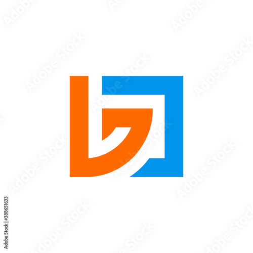 Letter bj logo icon design template elements, minimal monogram illustration - Vector