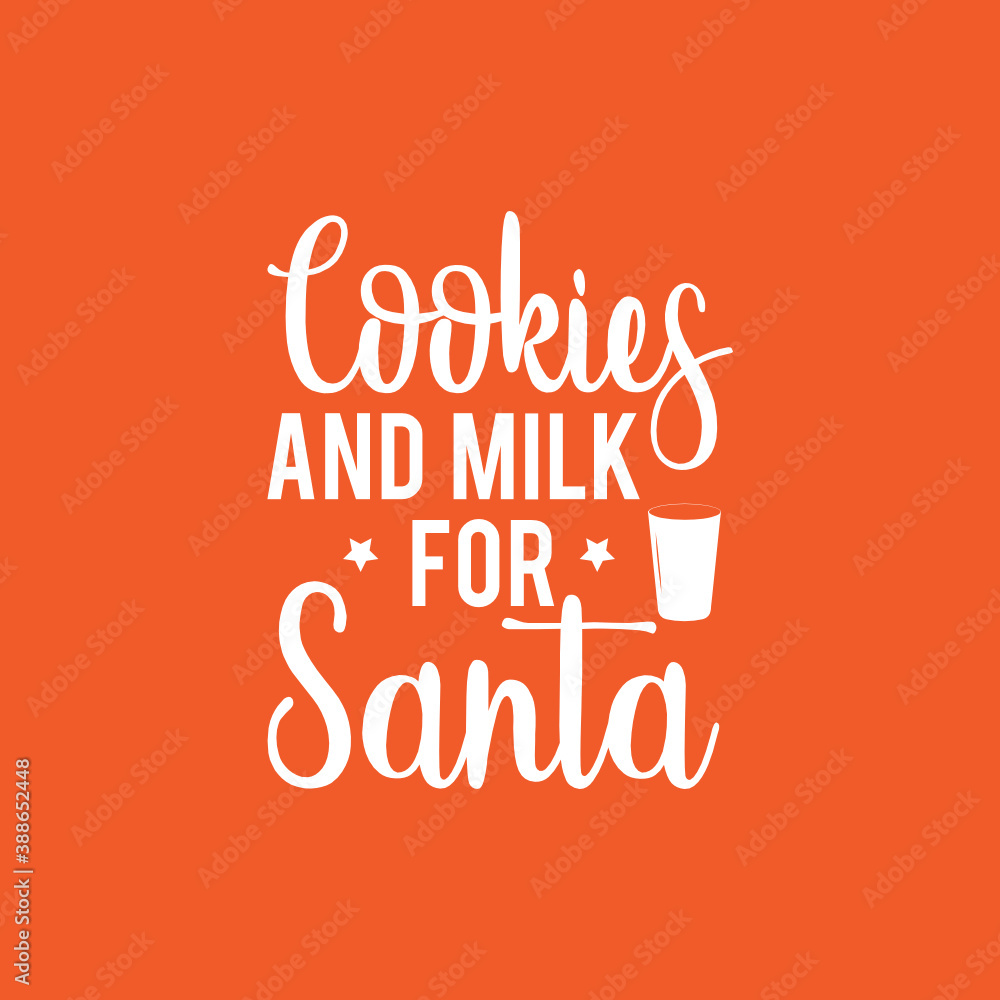 Cookies and Milk for Santa. T-Shirt Typography Design Illustration Vector Design T-Shirt Typography Design. Kitchen Design, Vector Illustration Design.Vector typography design. Cooking Design
