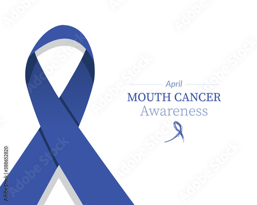 Mouth cancer awareness - blue ribbon color