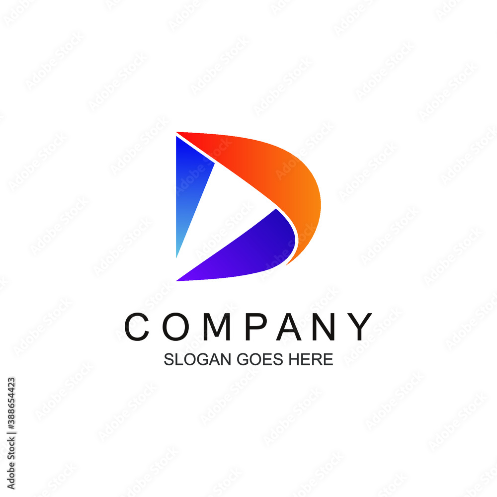 Letter d logo design in vector