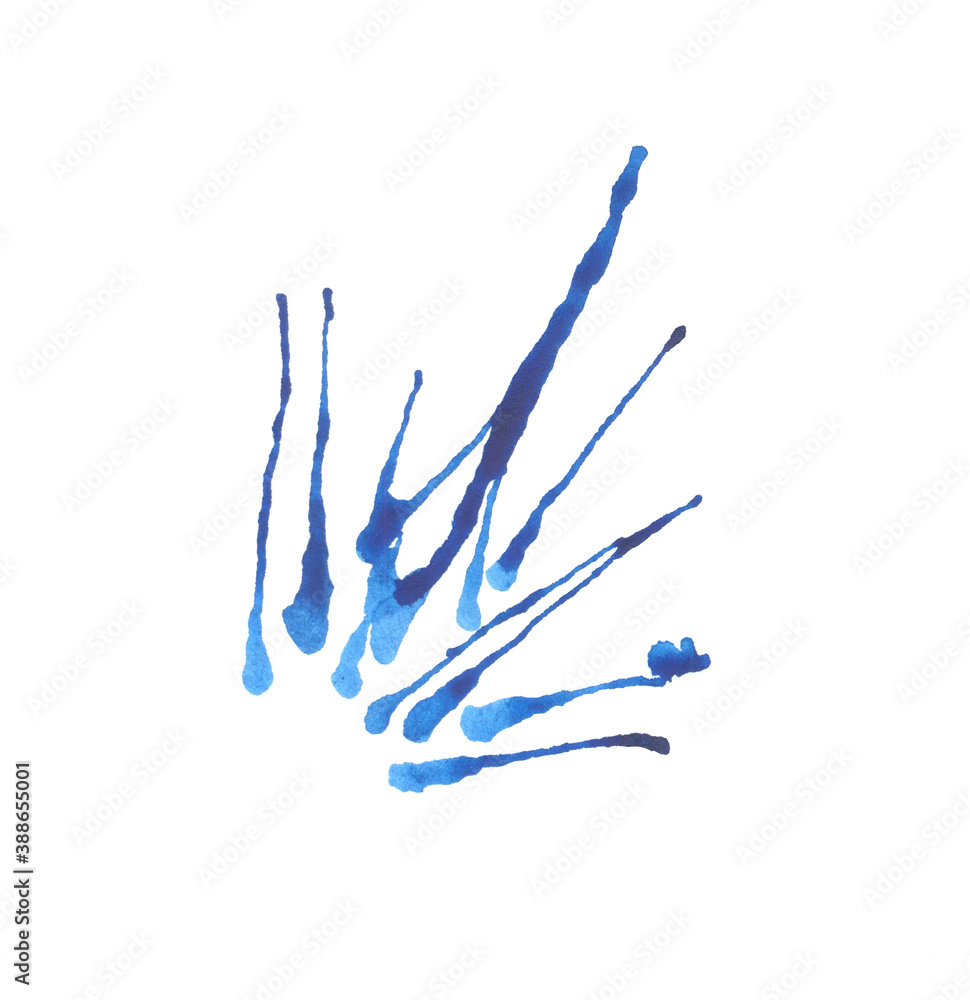 Watercolor blue Splashes on a white background Watercolor blue Splashes on a white background
