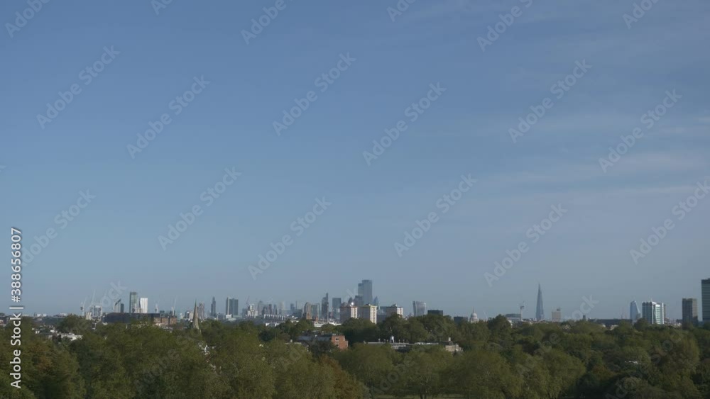 A view of London from a high hill. A view of London from a high hill.