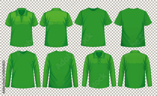 Set of different types of shirt in same color