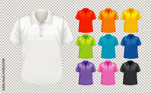 Set of different types of shirt in different color