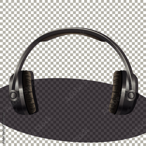 Headphones on transparent background