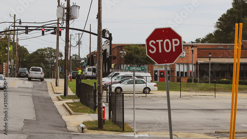 stop sign on the road