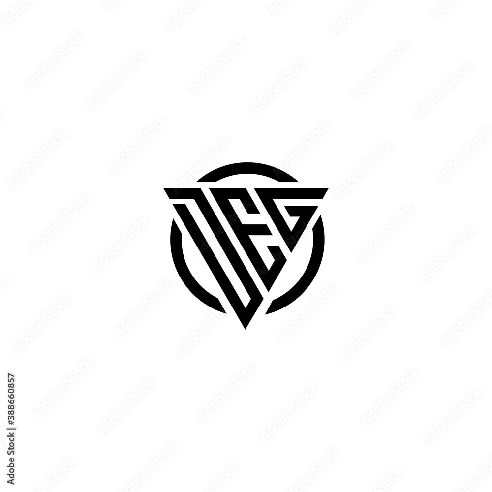 Initial letter DEG triangle monogram clean modern simple logo vector Initial letter DEG triangle monogram clean modern simple logo vector