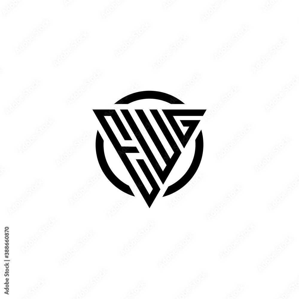 Initial letter EWG triangle monogram clean modern simple logo Initial letter EWG triangle monogram clean modern simple logo