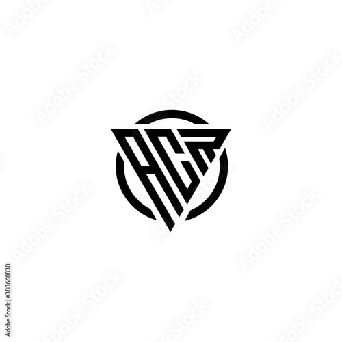 Initial letter ACR triangle monogram clean modern simple logo