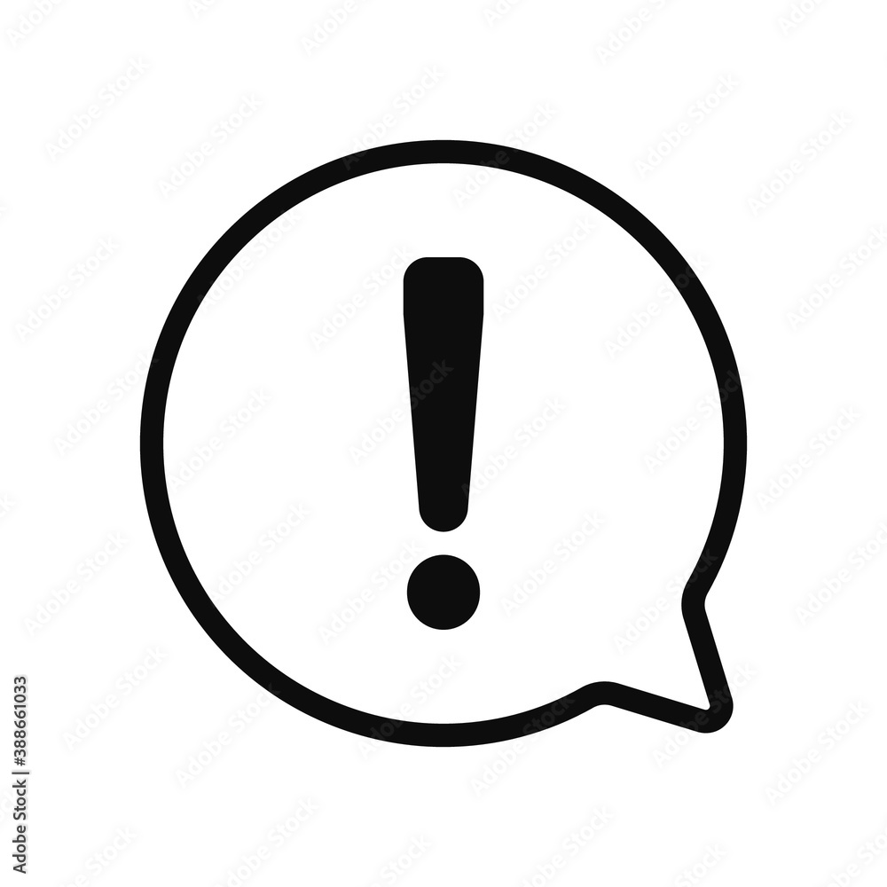 Warning icon vector modern design in trendy style for web site and mobile app on white background Warning icon vector modern design in trendy style for web site and mobile app on white background
