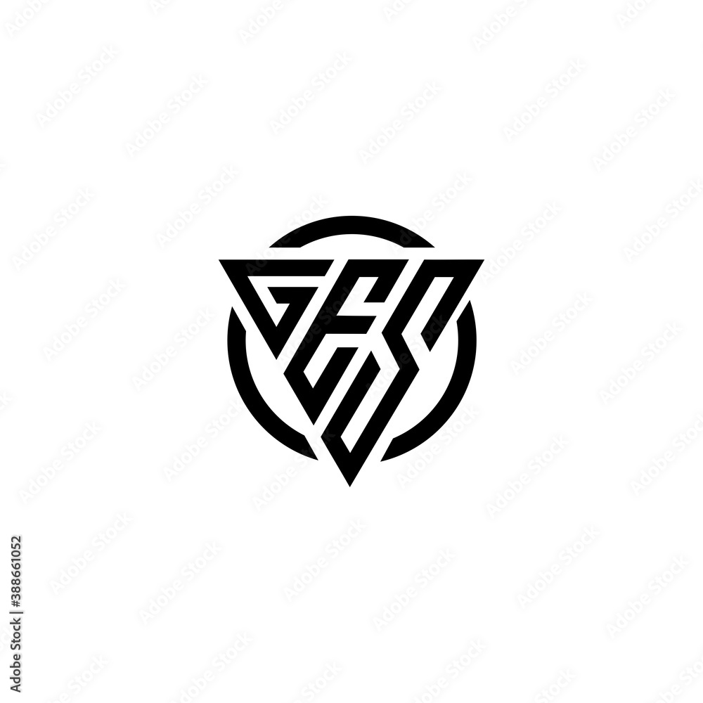 Initial letter GES triangle monogram clean modern simple logo Initial letter GES triangle monogram clean modern simple logo