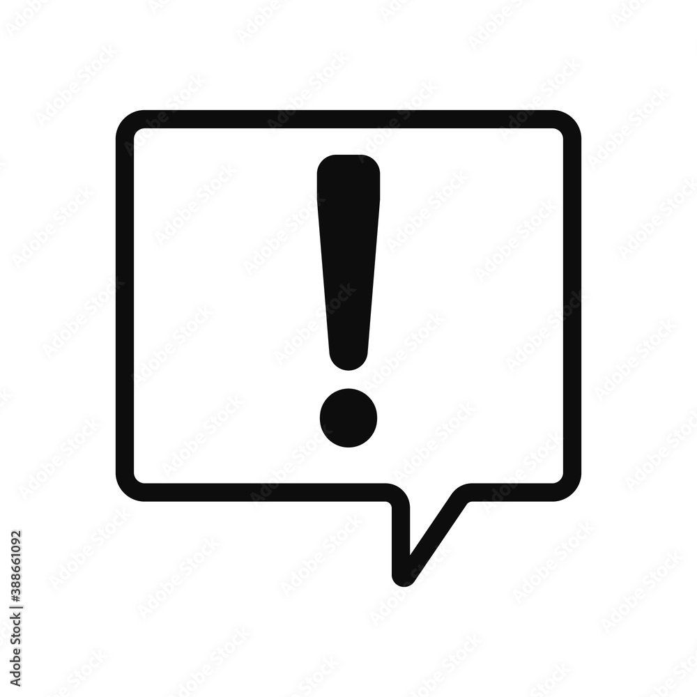 Warning icon vector modern design in trendy style for web site and mobile app on white background Warning icon vector modern design in trendy style for web site and mobile app on white background