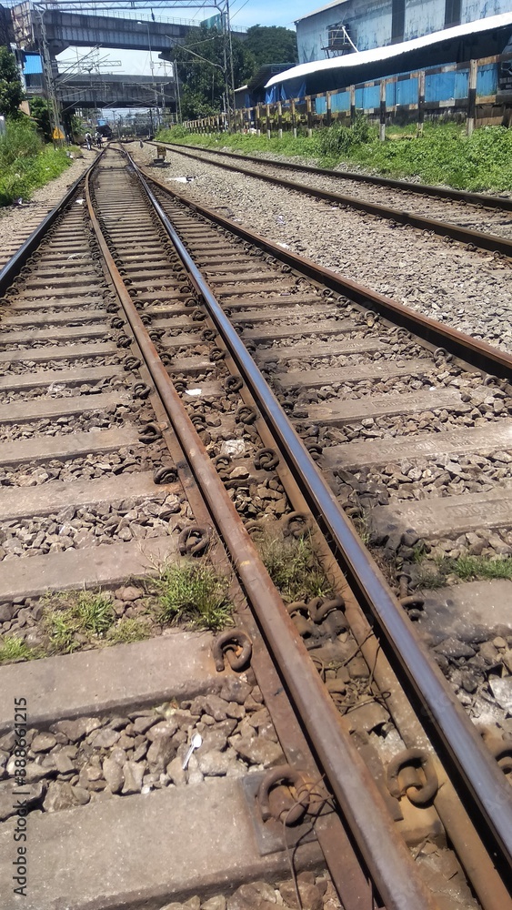 railway track in the city 
