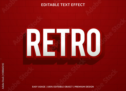 retro text effect template with 3d bold style use for business logo and brand