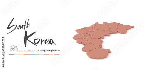 chungcheongbuk-do map. 3d r...