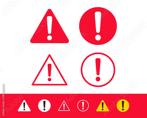 Danger sign flat design. Caution error icon.