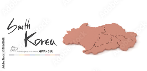 gwangju map. 3d rendering m...