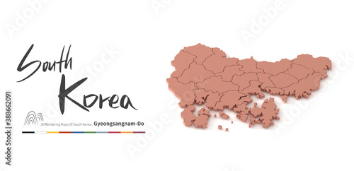 gyeongsangnam-do map. 3d re...