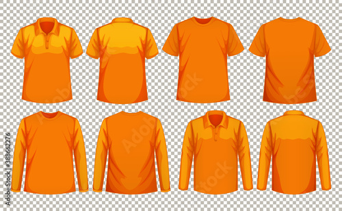 Set of different types of shirt in same color
