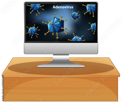 Adenovirus on computer sceen