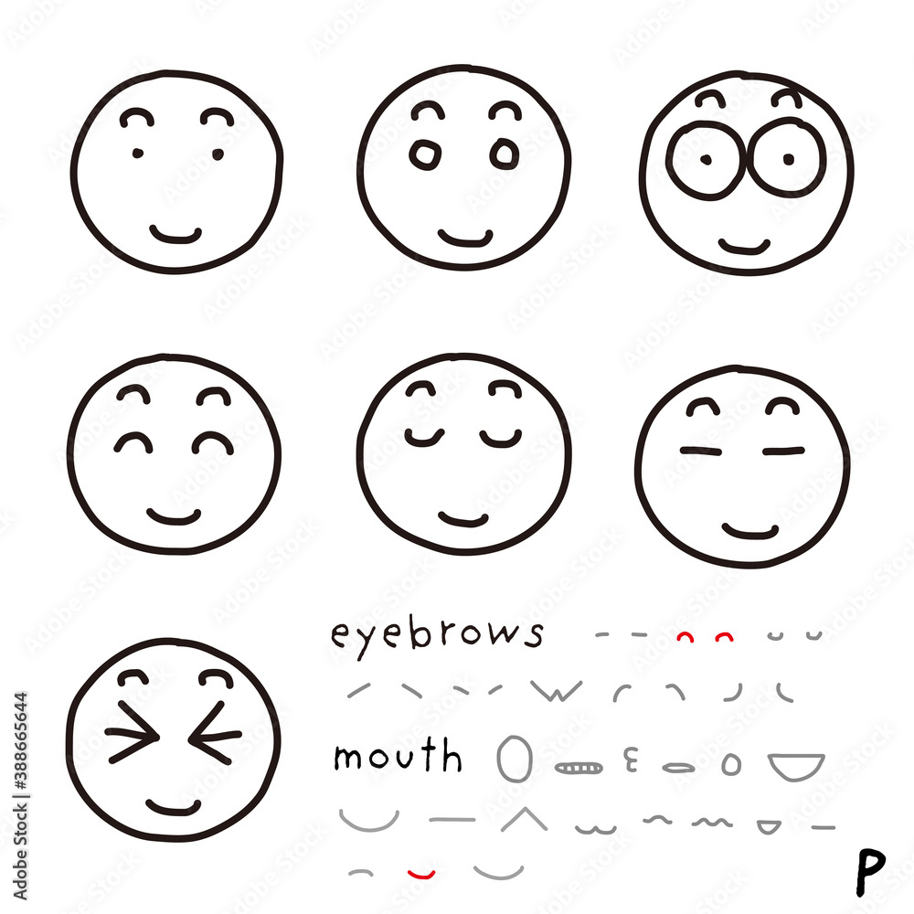 hand-drawn facial expression icon_02_p hand-drawn facial expression icon_02_p