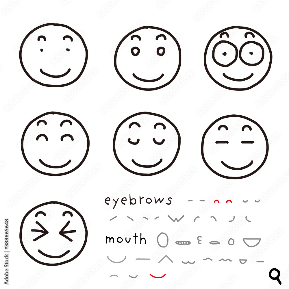 hand-drawn facial expression icon_02_q hand-drawn facial expression icon_02_q