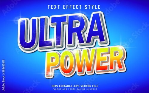 ultra power text effect style, alphabet typography typeface with blue concept, fresh soap wash text effect for poster, banner, package, product, advertising, label.