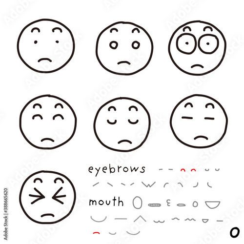 hand-drawn facial expression icon_02_o