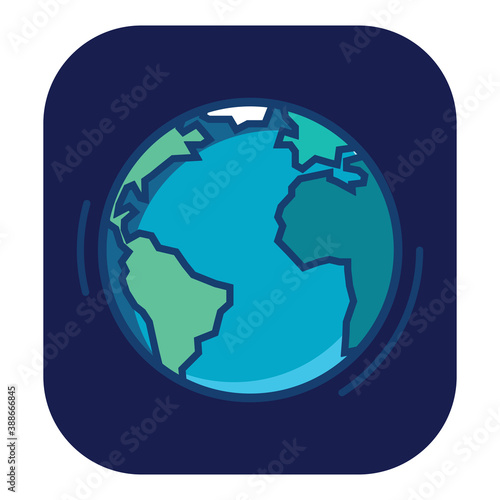 Simple element globe planet. Earth sign. World symbol. Thin line icon on white background. Vector illustration.