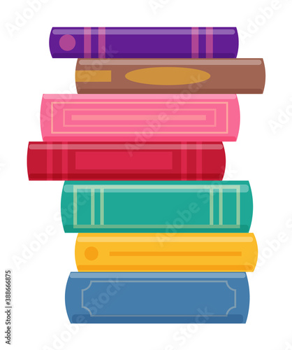 Teaching paper textbook hardcover stack isolated on white