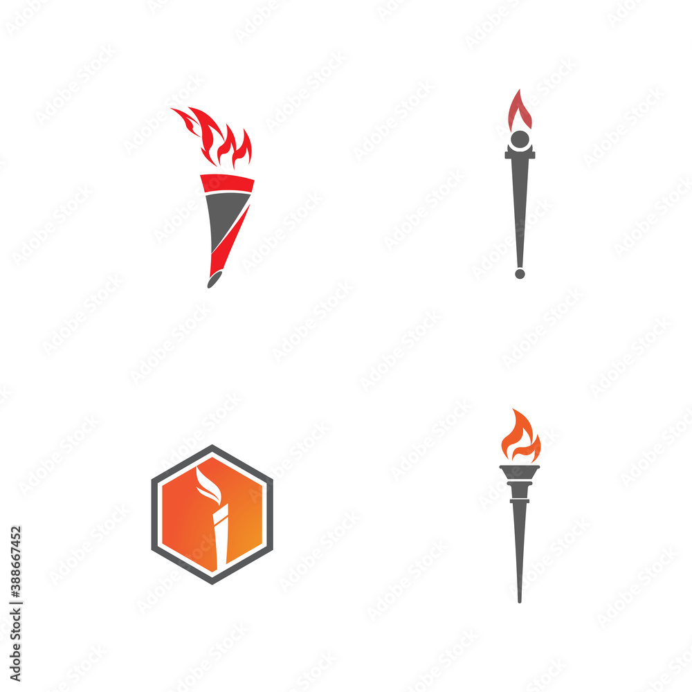 Set Torch Logo Template vector symbol Set Torch Logo Template vector symbol