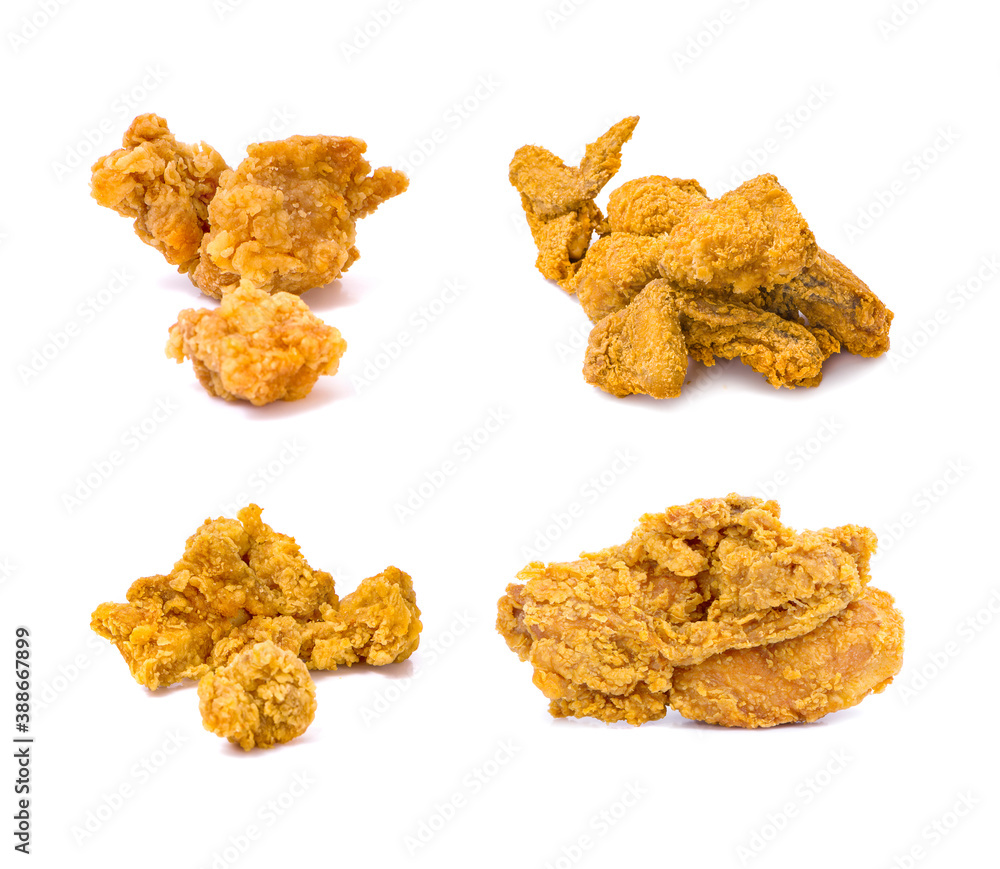 fried chicken pop nuggets isolated on white background fried chicken pop nuggets isolated on white background