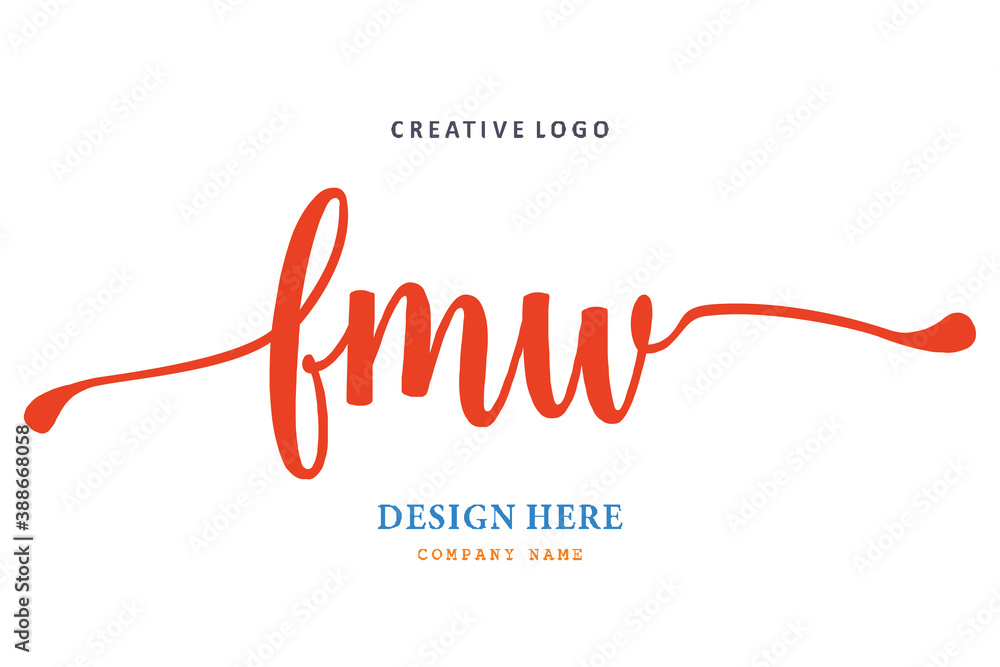 Fototapeta premium FMW lettering logo is simple, easy to understand and authoritative