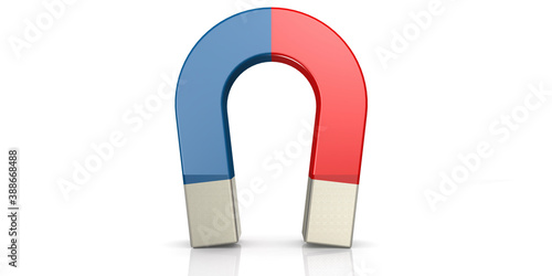 Fotografie, Tablou Red and blue horseshoe magnet