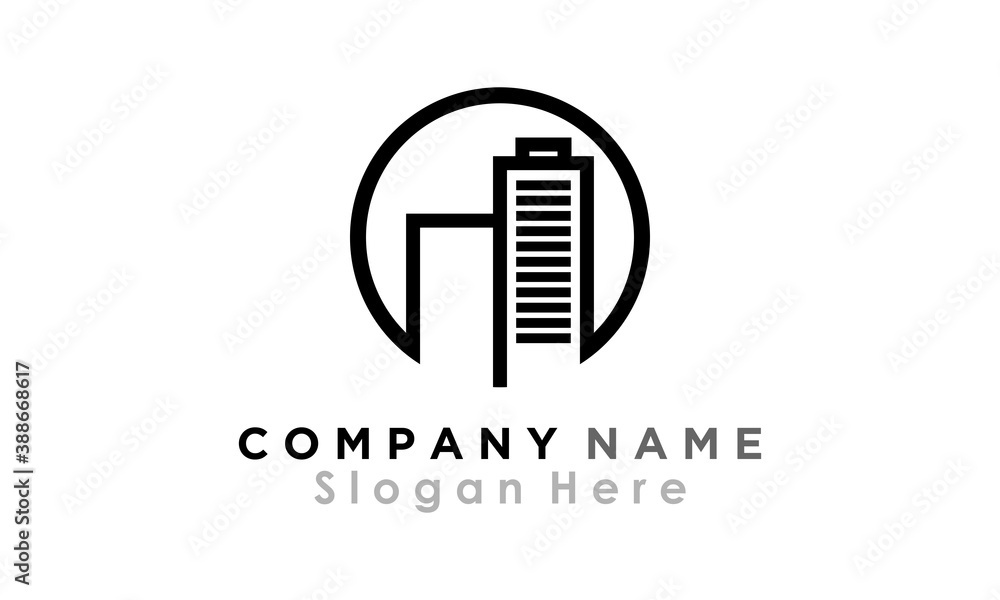 building apartment hotel vector logo