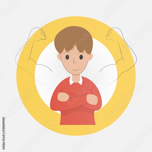 boost confidence and self esteem in kids,Pride and assertiveness,Vector illustration.