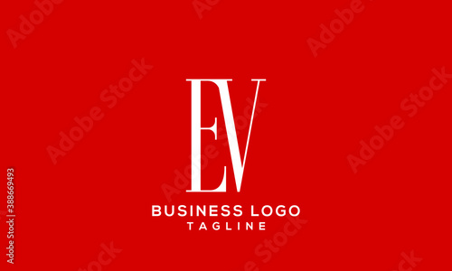 EV logo letter initial symbol vector design.