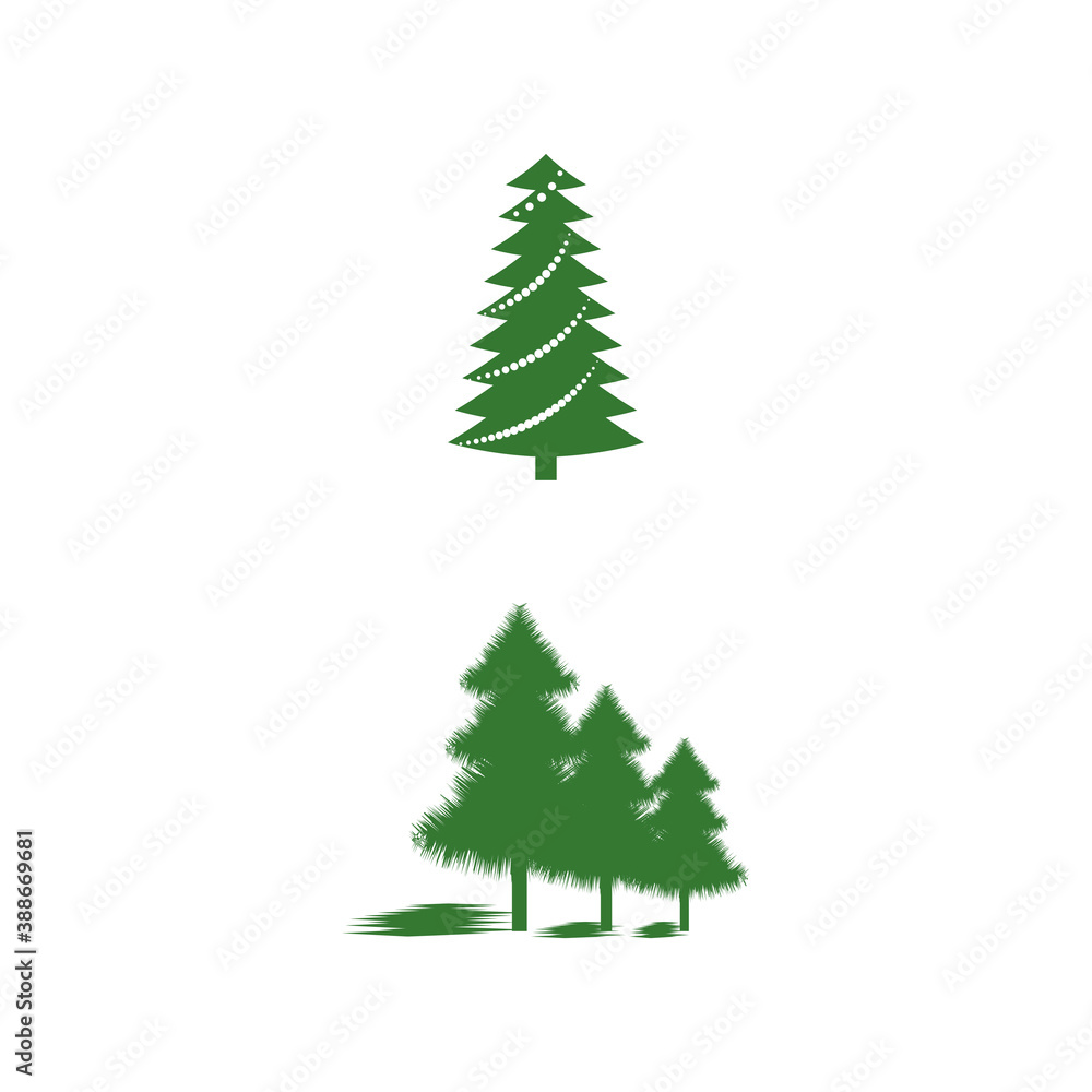 Cedar tree vector icon illustration design template