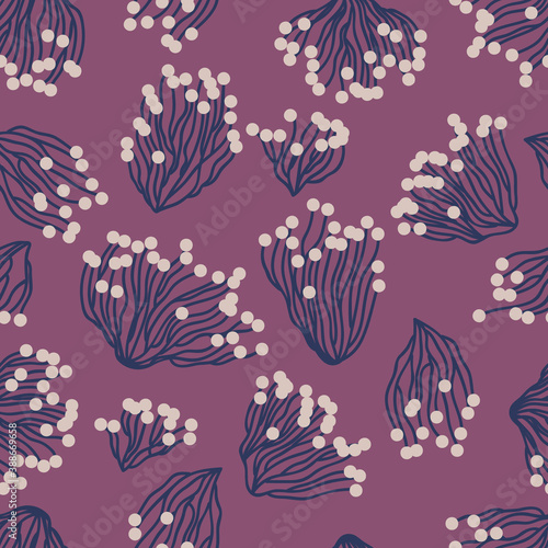 Seamless vector of coral on simple background. concept illustration of Set nature elements.
